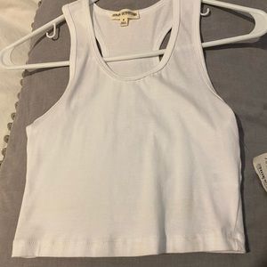 Brand new white scoop neck crop tank